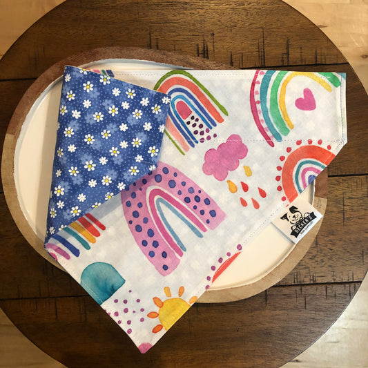Rainbows and Blue Flowers Bandana