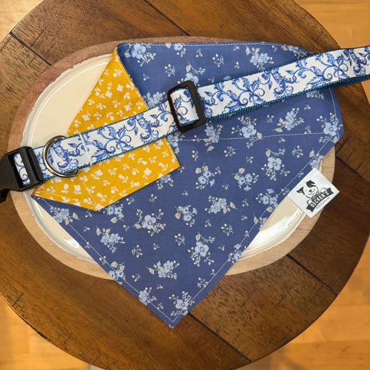 Blue Floral Collar