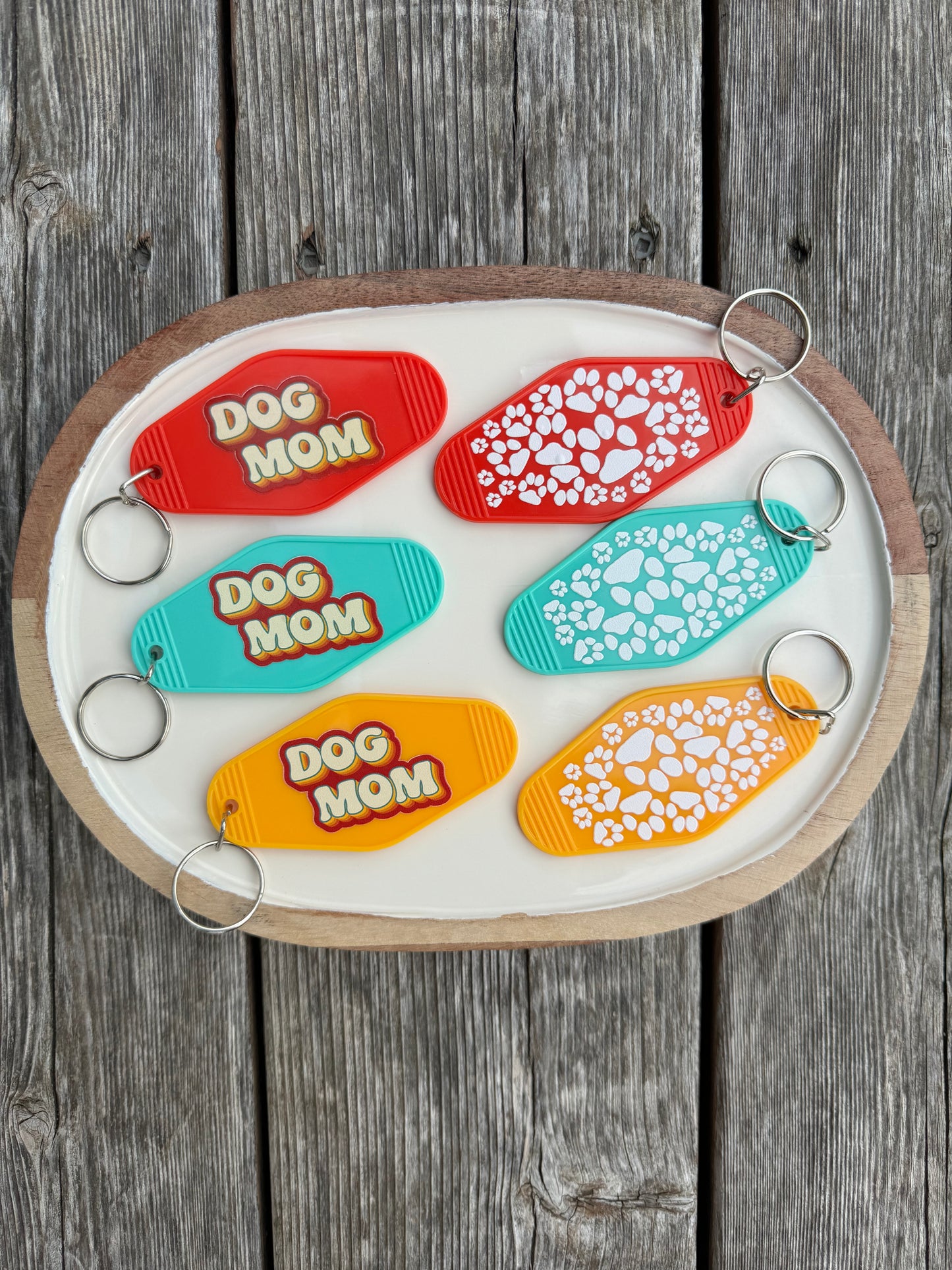 Retro Dog Mom Key Chain