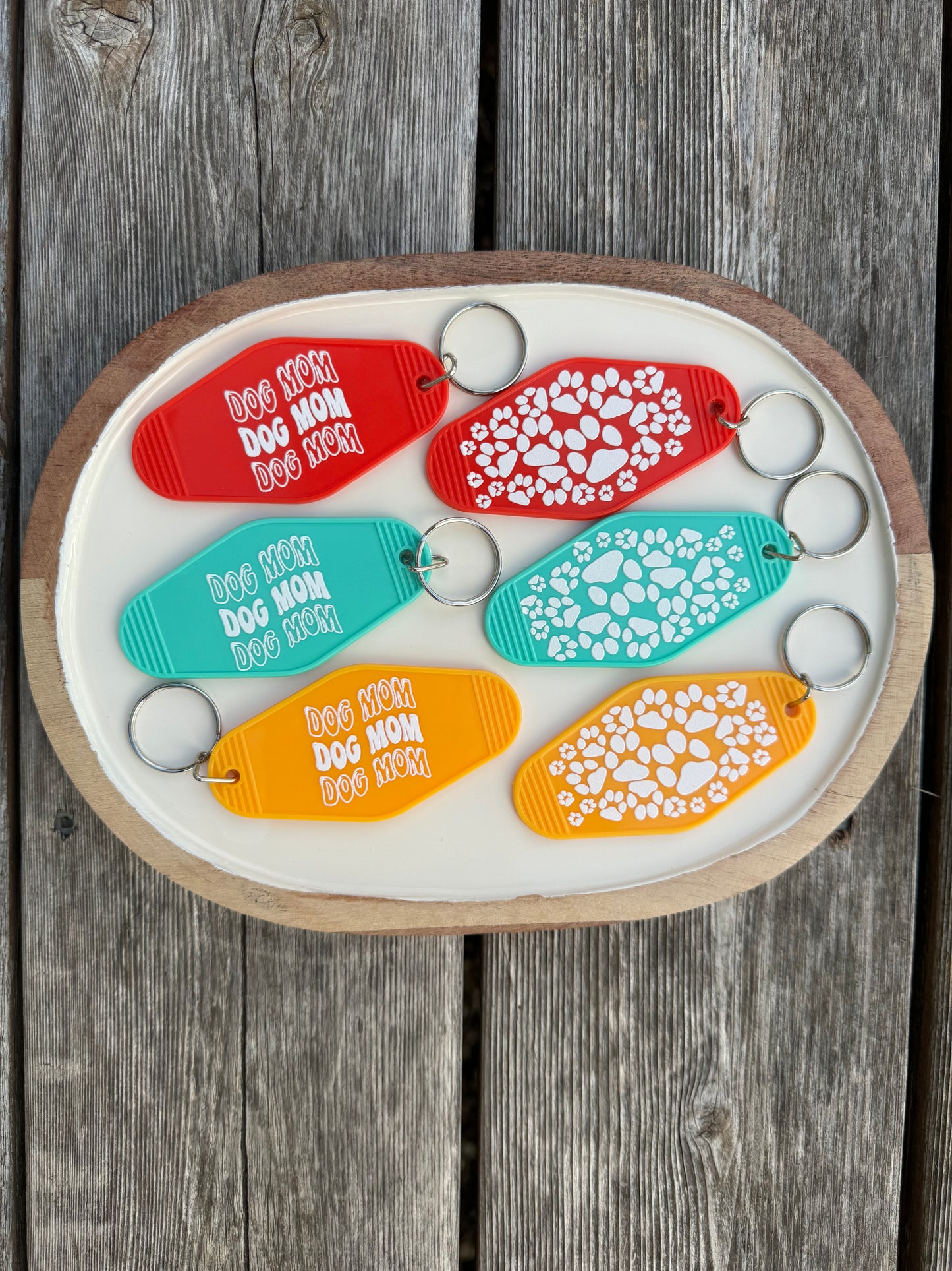 Flag Dog Mom Key Chain