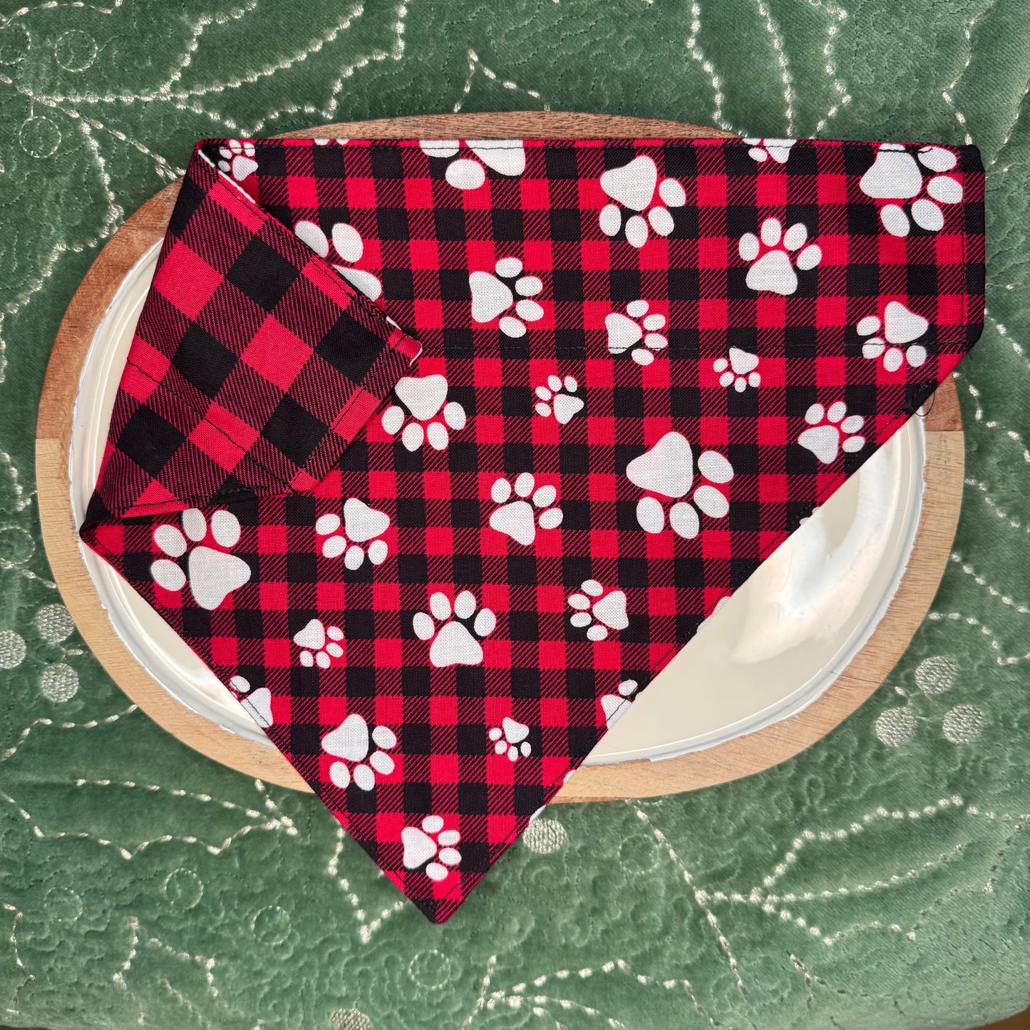 White Paws Holiday Bandana