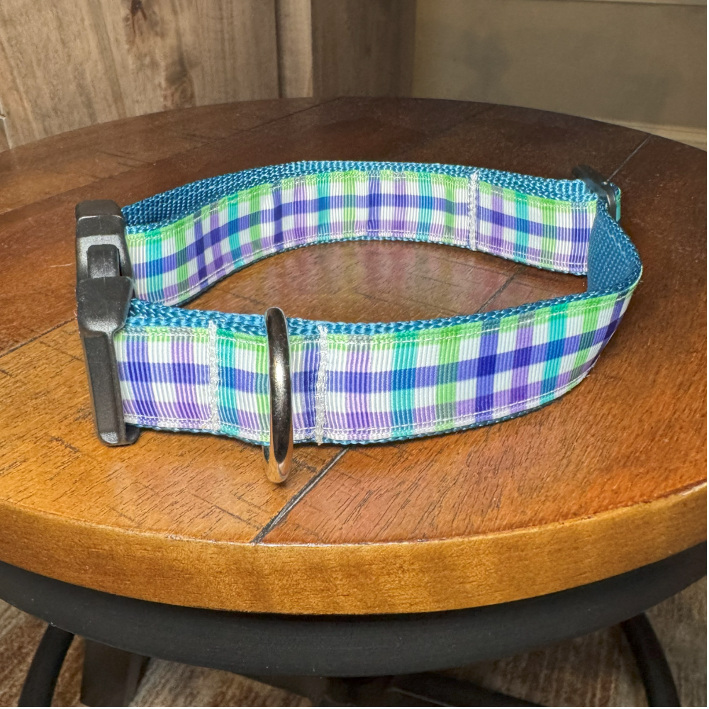 Blue Plaid Collar