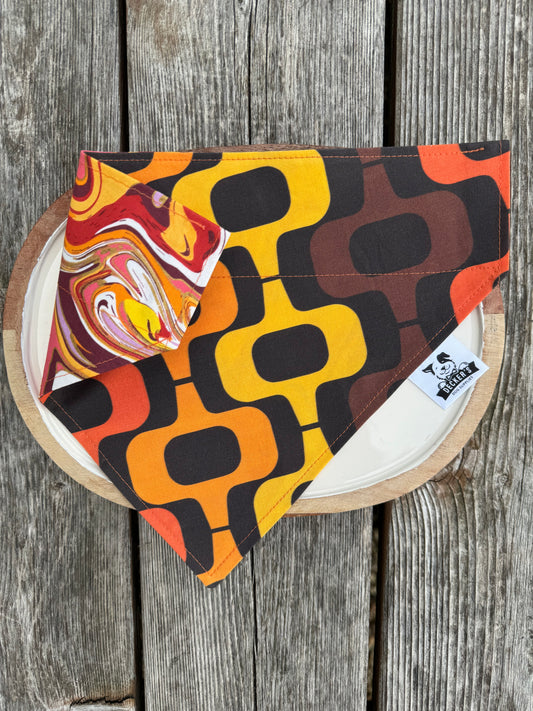 Retro Orange and Brown Bandana
