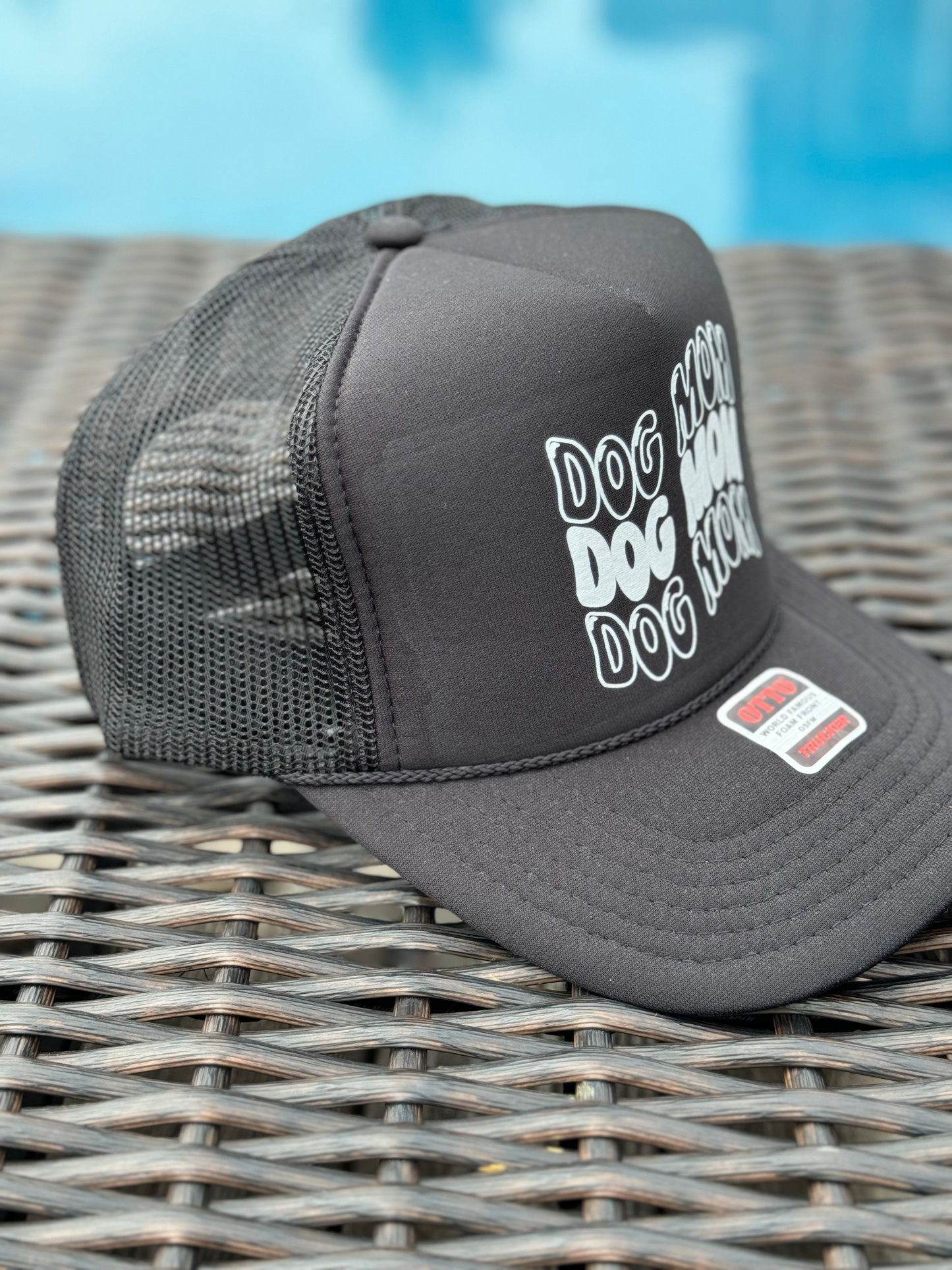 Dog Mom Black Trucker Hat