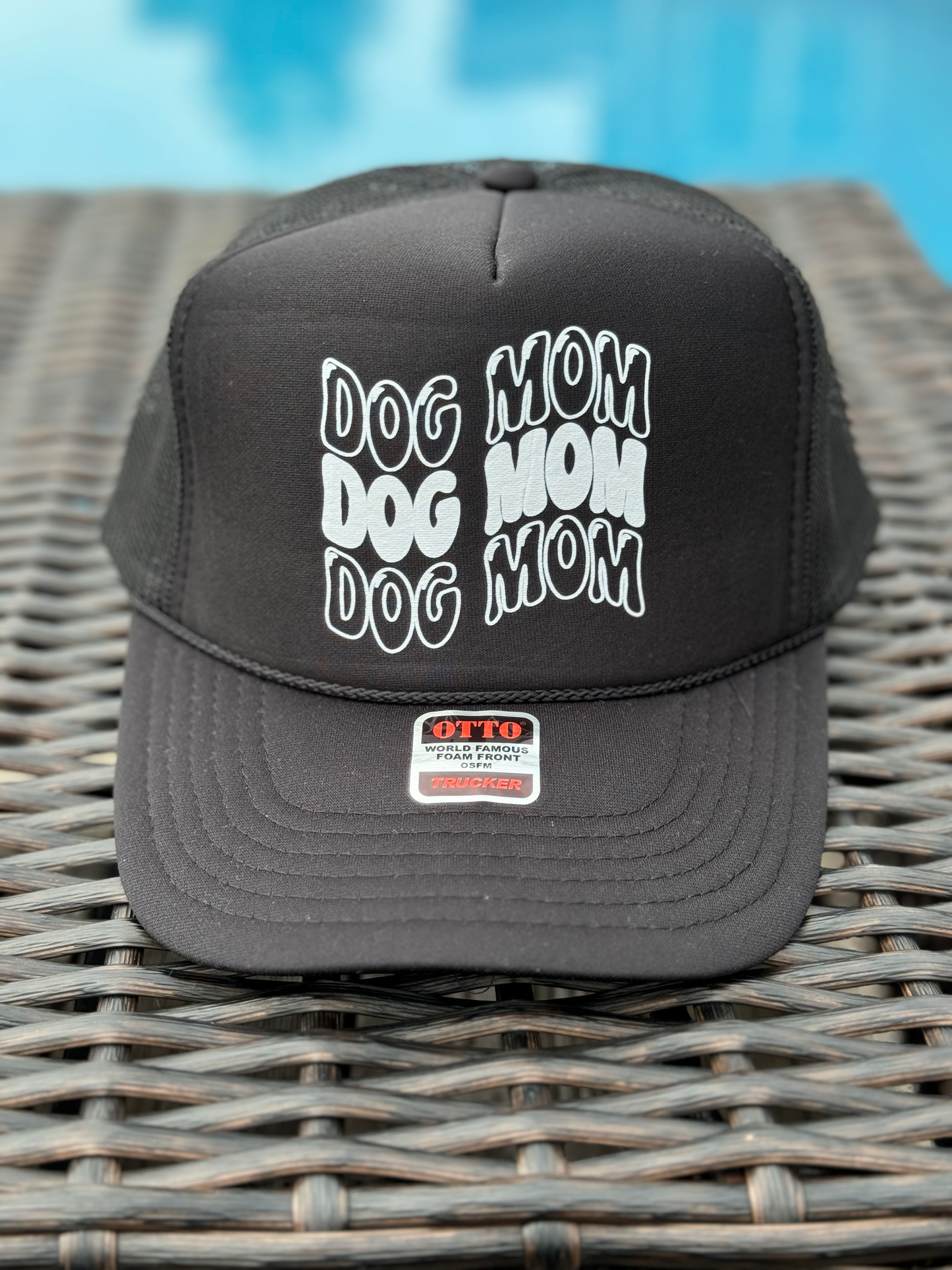 Dog Mom Black Trucker Hat