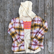 Load image into Gallery viewer, Pink and Yellow Flannel Hoodie