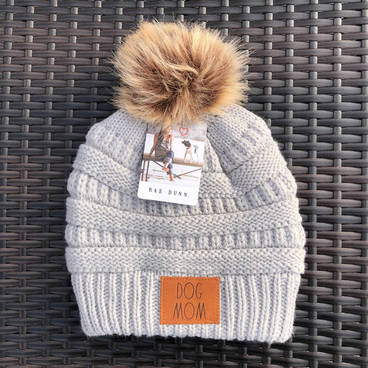 Dog Mom Beanie - Grey