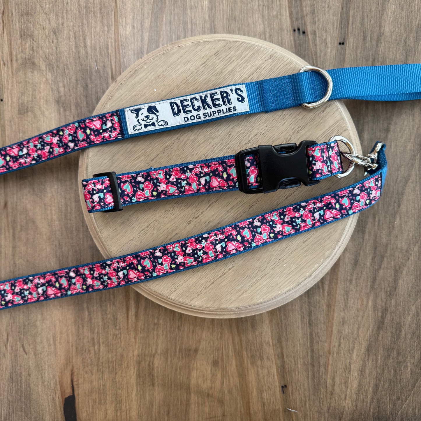 Assorted Pink and Blue Hearts Leash and Collar Pre-Order