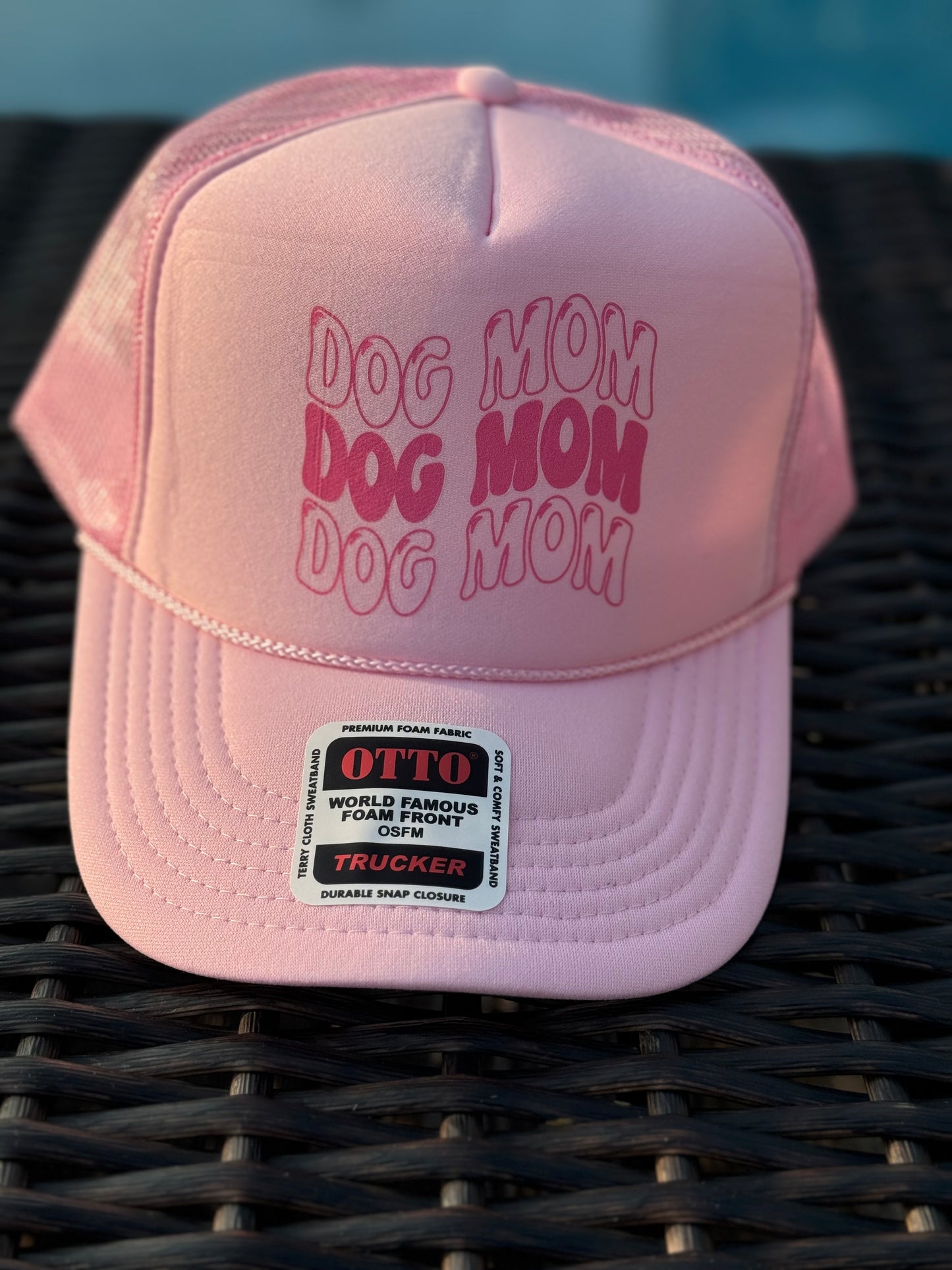 Dog Mom Pink Trucker Hat