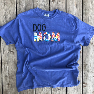 Periwinkle Dog Mom Paws T-Shirt