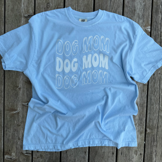 Light Blue Dog Mom T-Shirt