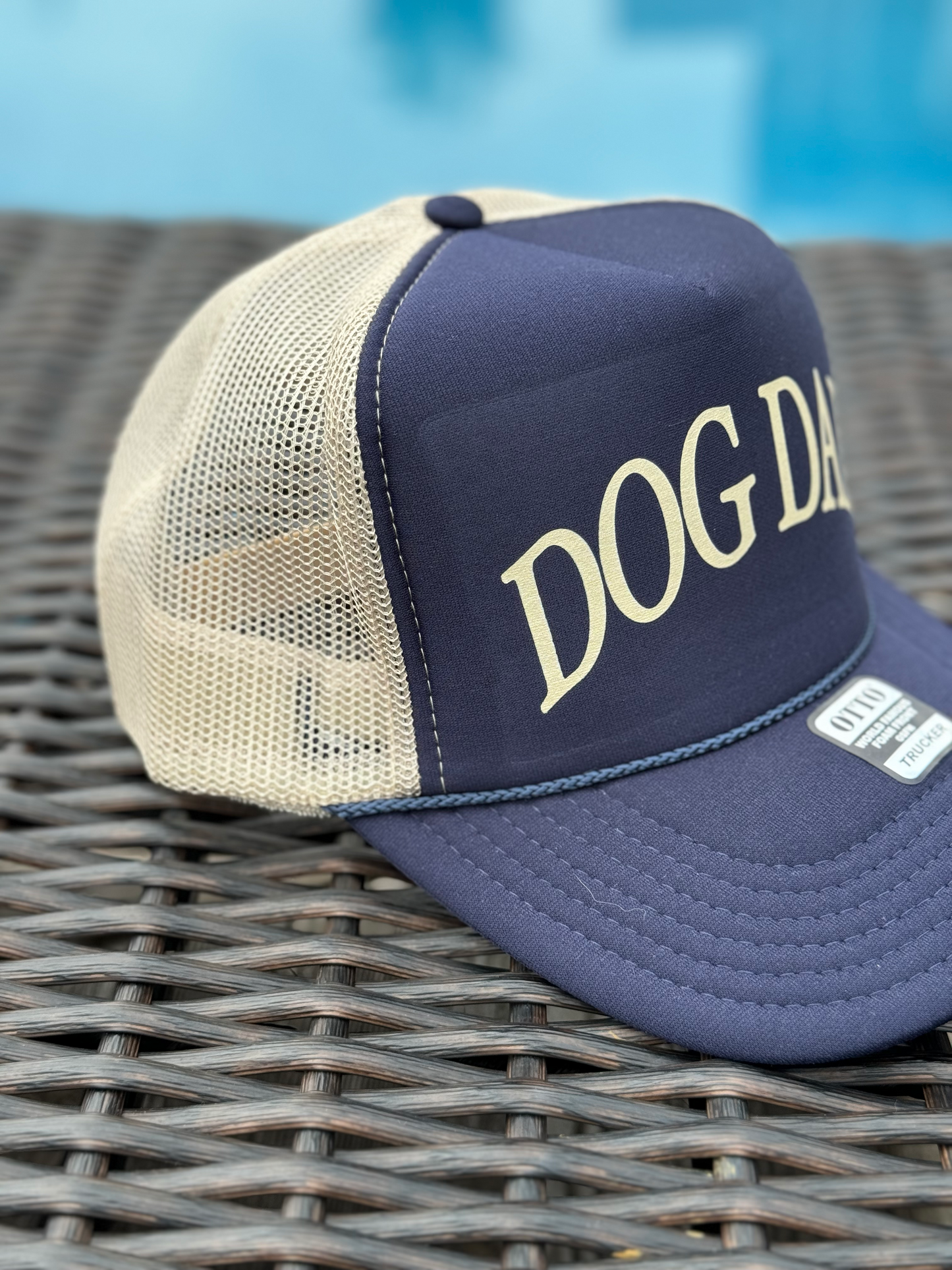 Dog Dad Alum Navy and Tan Trucker Hat