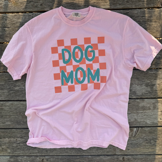 Dog Mom Pink Checkered- Summer collection