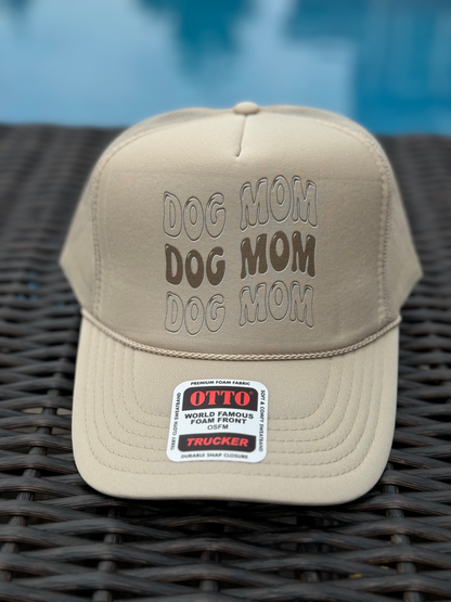 Dog Mom Tan Trucker Hat