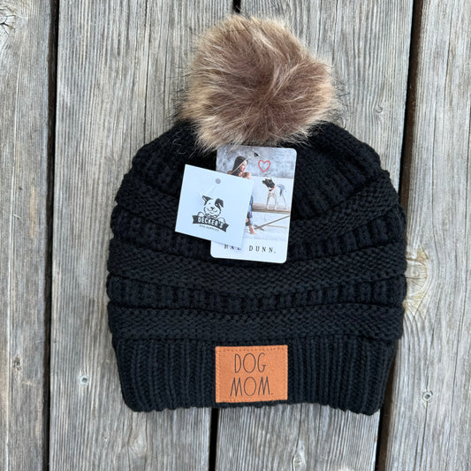 Dog Mom Beanie - Black