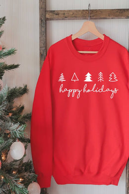 Happy Holidays Trees Sweatshirt (3 Colors)