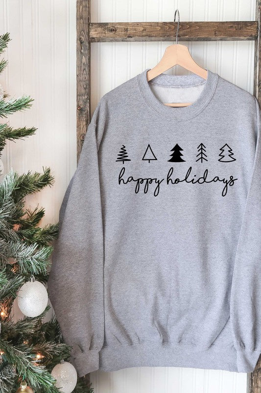 Happy Holidays Trees Sweatshirt (3 Colors)