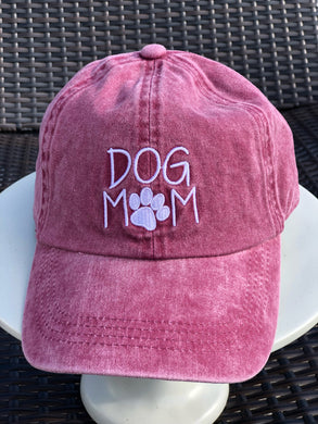 Burgundy Dog Mom Paw Baseball Hat
