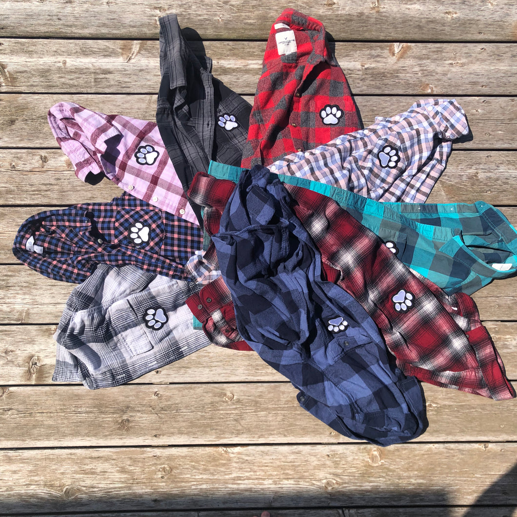 Up Cycled Paw Print Flannels